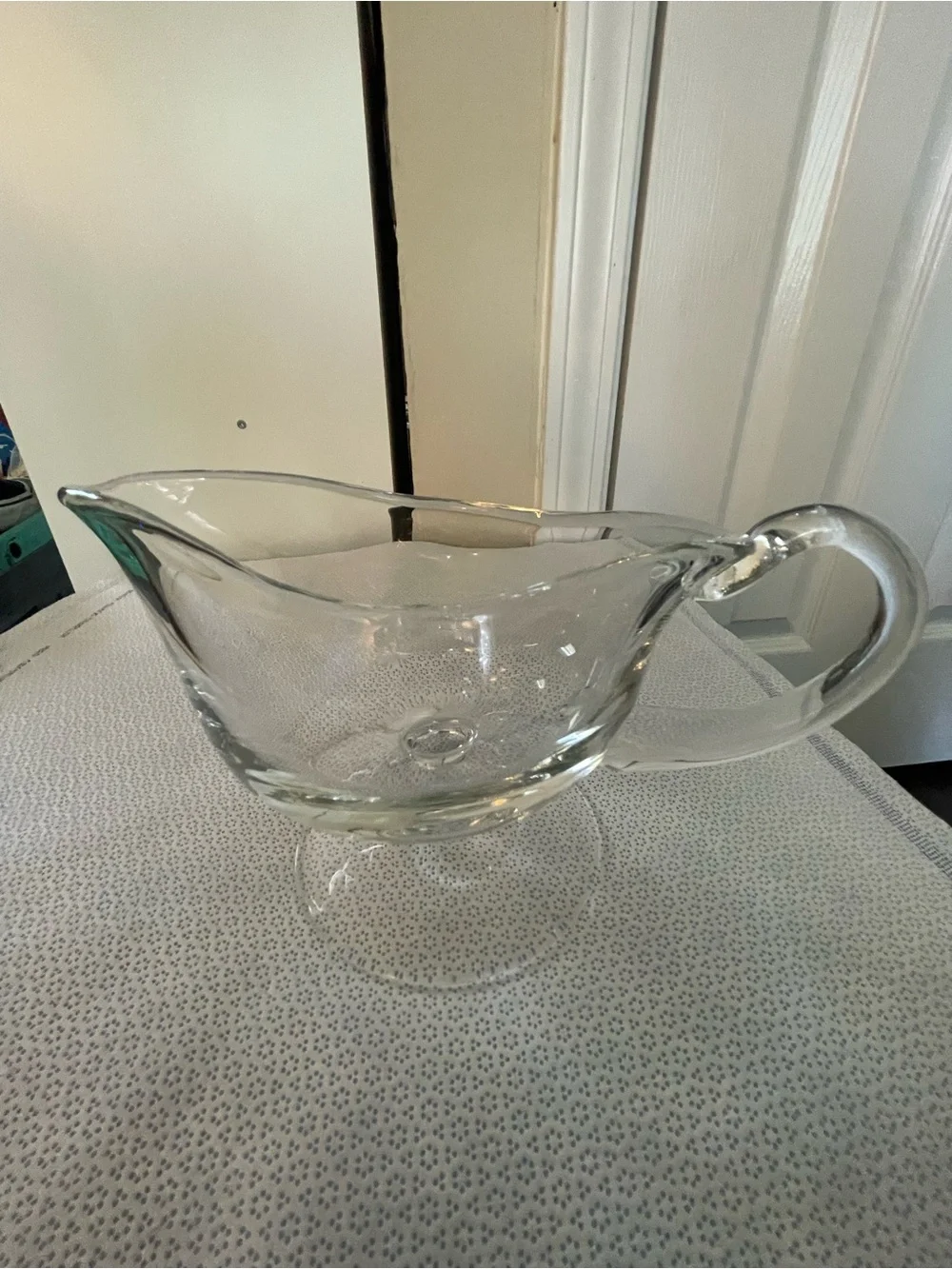 Anchor Hocking Clear Glass‎ Gravy Boat with Handle